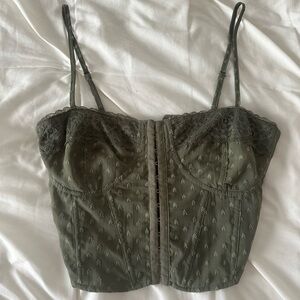 La Hearts Olive Lace-Up Bustier